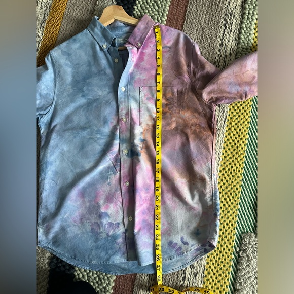 Everlane hand dyed button down shirt 40 inch bust tie dye - Picture 14 of 15